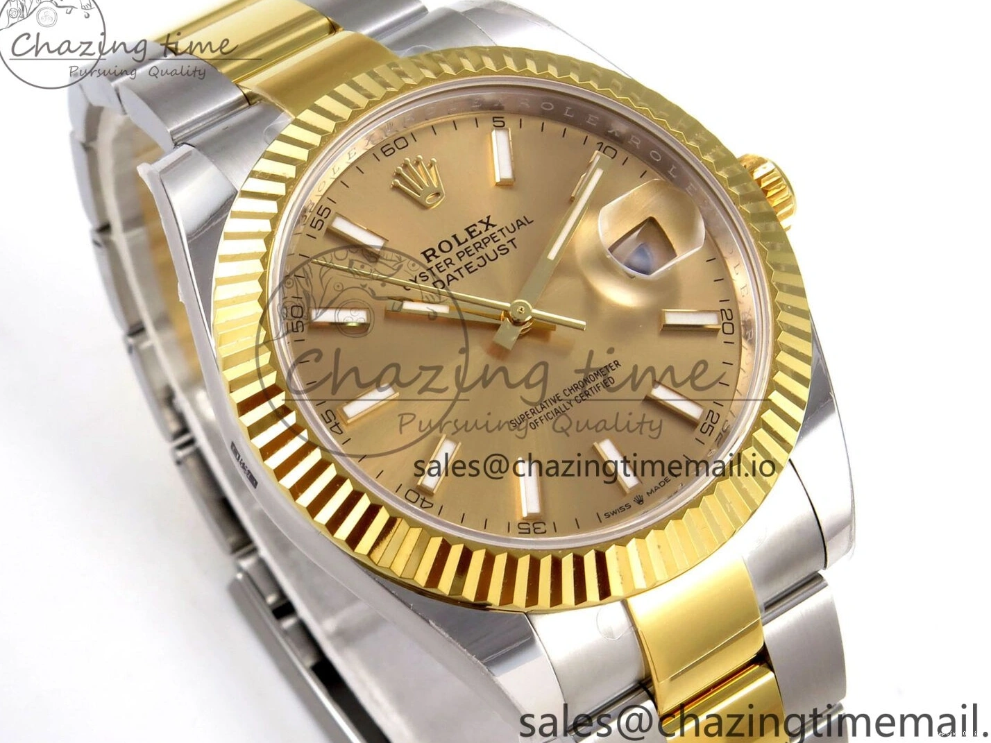 0110 Breathable DateJust 41 SS YG ARF 1:1 Best Edition 904L Steel YG Stick Dial on Oyster Bracelet SH 1260